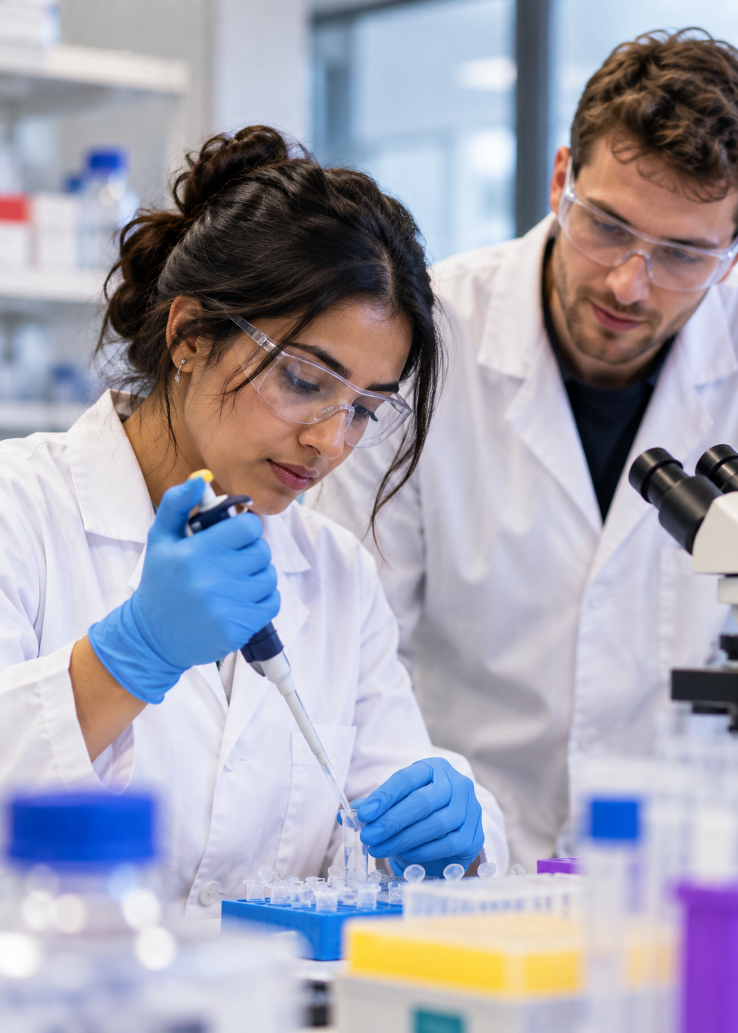 Early-career researchers in the laboratory